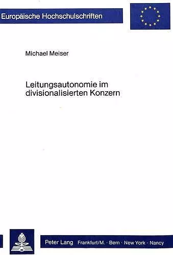 Leitungsautonomie Im Divisionalisierten Konzern cover