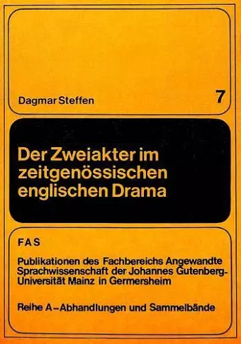 Der Zweiakter Im Zeitgenoessischen Englischen Drama cover