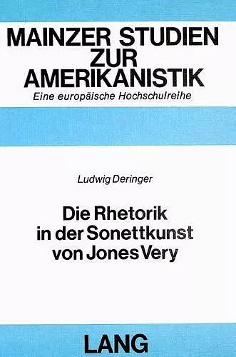 Die Rhetorik in Der Sonettkunst Von Jones Very cover