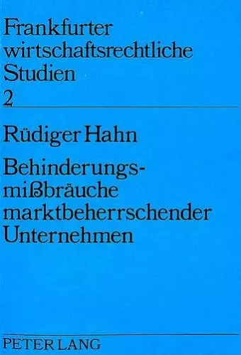 Behinderungsmissbraeuche Marktbeherrschender Unternehmen cover