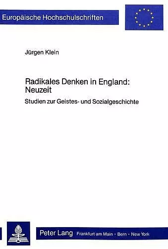 Radikales Denken in England: Neuzeit cover