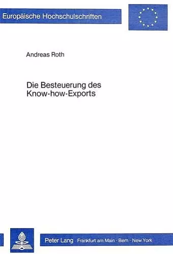 Die Besteuerung Des Know-How-Exports cover