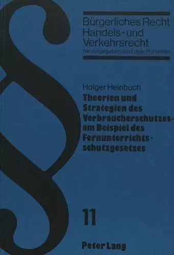 Theorien Und Strategien Des Verbraucherschutzes cover