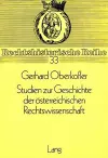 Studien Zur Geschichte Der Oesterreichischen Rechtswissenschaft cover