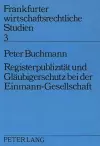 Registerpublizitaet Und Glaeubigerschutz Bei Der Einmann-Gesellschaft cover