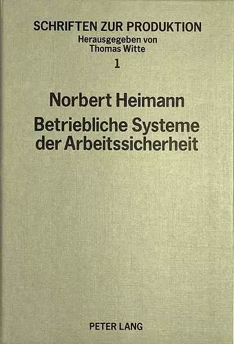 Betriebliche Systeme Der Arbeitssicherheit cover