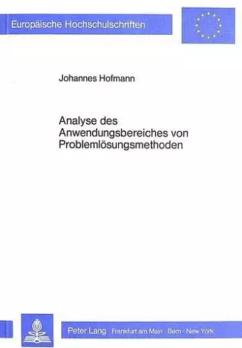 Analyse Des Anwendungsbereiches Von Problemloesungsmethoden cover