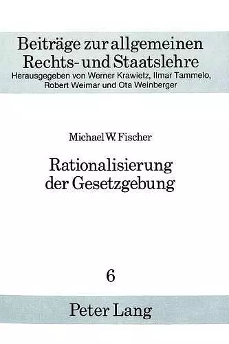 Rationalisierung Der Gesetzgebung cover