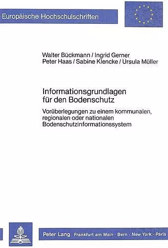 Informationsgrundlagen Fuer Den Bodenschutz cover