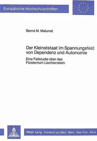 Der Kleinststaat Im Spannungsfeld Von Dependenz Und Autonomie cover