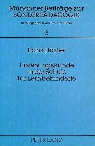 Erziehungskunde in Der Schule Fuer Lernbehinderte cover