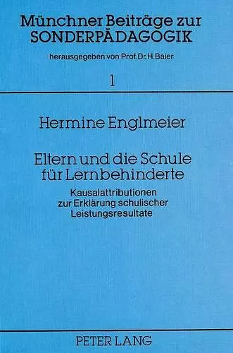 Eltern Und Die Schule Fuer Lernbehinderte cover