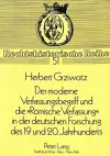 Der Moderne Verfassungsbegriff Und Die «Roemische Verfassung» in Der Deutschen Forschung Des 19. Und 20. Jahrhunderts cover