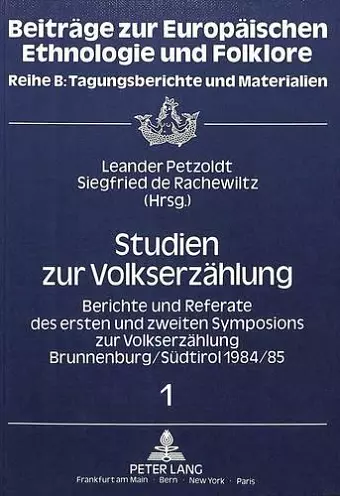 Studien Zur Volkserzaehlung cover