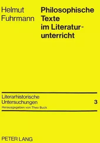 Philosophische Texte Im Literaturunterricht cover