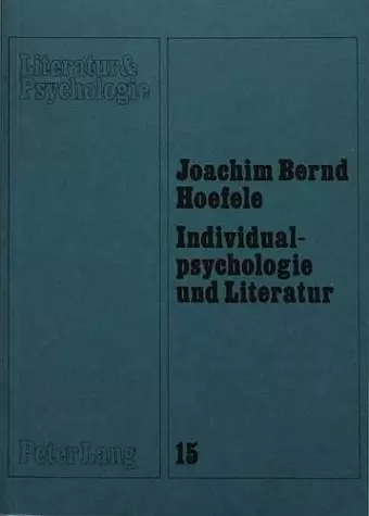 Individualpsychologie Und Literatur cover