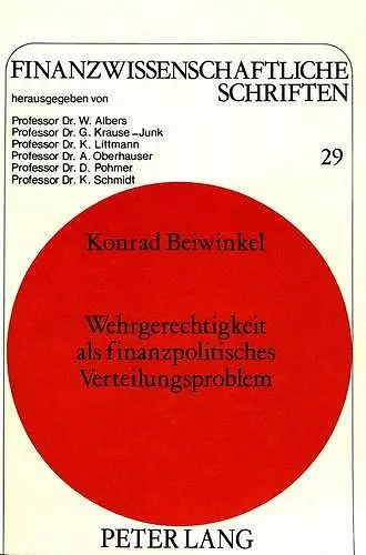 Wehrgerechtigkeit ALS Finanzpolitisches Verteilungsproblem cover