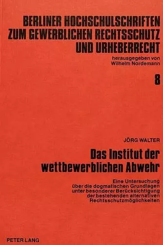 Das Institut Der Wettbewerblichen Abwehr cover
