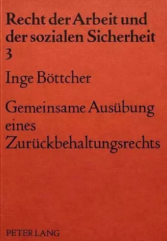 Gemeinsame Ausuebung Eines Zurueckbehaltungsrechts cover