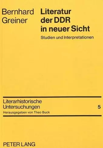 Literatur Der Ddr in Neuer Sicht cover