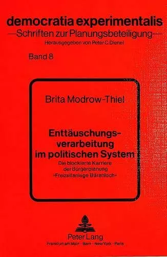 Enttaeuschungsverarbeitung Im Politischen System cover