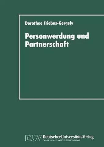 Personwerdung und Partnerschaft cover