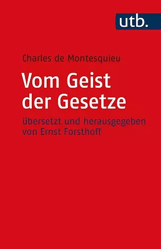 Vom Geist der Gesetze cover