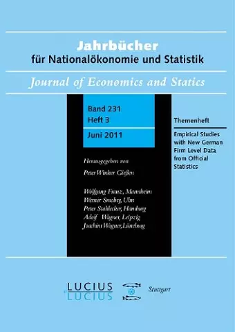 Empirical Studies with New German Firm Level Data from Official Statistics cover