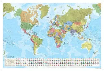 World Political Marco Polo Wall Map with Flags cover