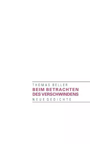 Beim Betrachten des Verschwindens cover