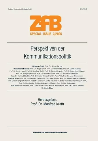 Perspektiven der Kommunikationspolitik cover