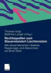 Rechtsquellen zum Steuerstandort Liechtenstein cover