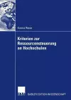 Kriterien zur Ressourcensteuerung an Hochschulen cover