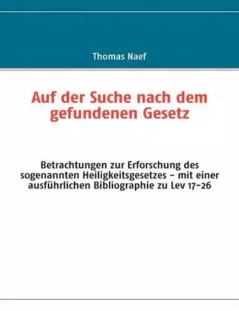 Auf der Suche nach dem gefundenen Gesetz cover