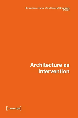 Dimensions. Journal of Architectural Knowledge cover