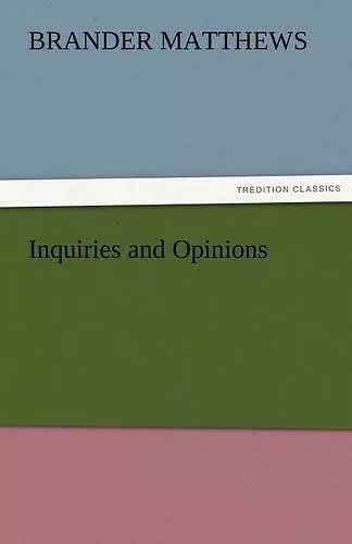 Inquiries and Opinions cover