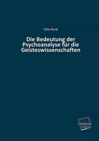 Die Bedeutung Der Psychoanalyse Fur Die Geisteswissenschaften cover