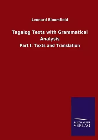 Tagalog Texts with Grammatical Analysis cover