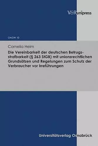 OsnabrÃ"cker Abhandlungen zum gesamten Wirtschaftsstrafrecht. cover