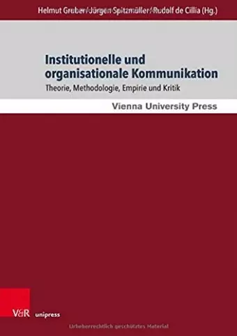 Institutionelle und organisationale Kommunikation cover