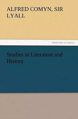 Studies in Literature and History cover