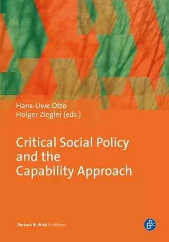 Critical Social Policy and the Capability Approach cover