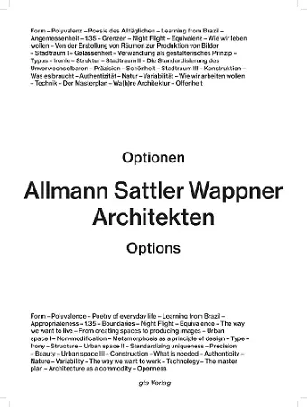 Allmann Sattler Wappner Architekten – Options cover