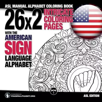 26x2 Intricate Coloring Pages with the American Sign Language Alphabet cover