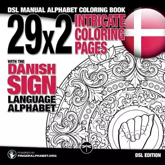 29x2 Intricate Coloring Pages with the Danish Sign Language Alphabet cover