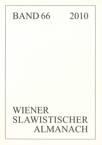 Wiener Slawistischer Almanach Band 66/2010 cover