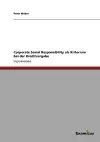 Corporate Social Responsibility als Kriterium bei der Kreditvergabe cover
