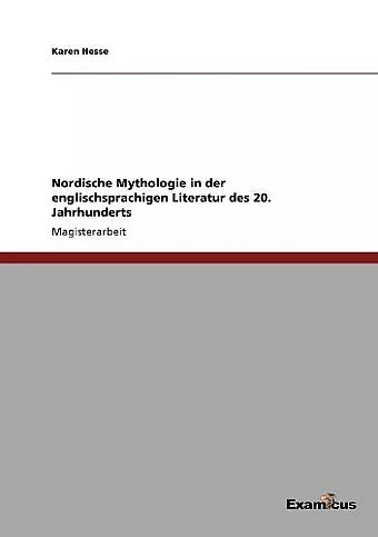 Nordische Mythologie in der englischsprachigen Literatur des 20. Jahrhunderts cover