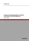 Corporate Social Responsibility - Stand der Forschung und Entwicklungstrends cover