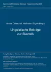 Linguistische Beitraege Zur Slavistik cover